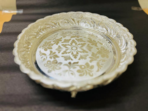 Pure Silver Floral Design Plate 420g